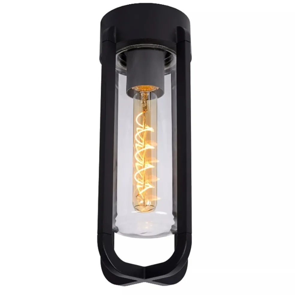 Zwarte buitenlamp plafond IP44