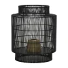 Zwarte draad tafellamp met brons