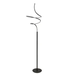 Zwarte krul vloerlamp LED dimbaar