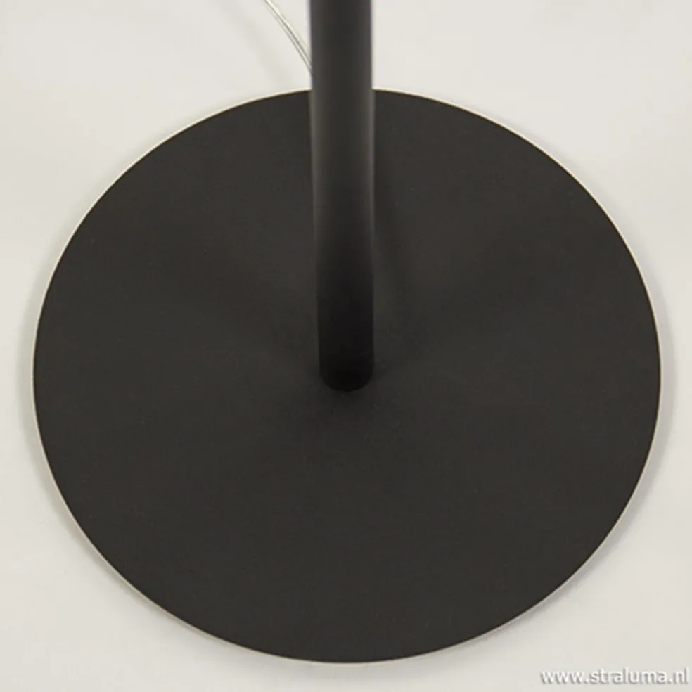 Zwarte krul vloerlamp LED dimbaar