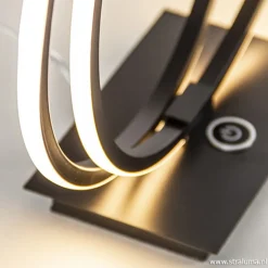 Zwarte LED tafellamp met touchdimmer