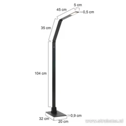 Zwarte led vloerlamp met touchdimmer
