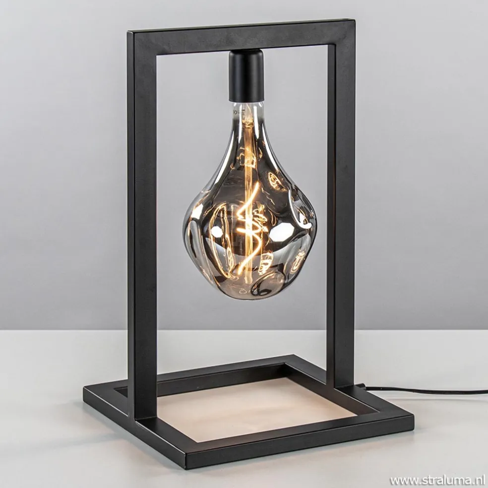 Zwarte tafellamp frame excl. lichtbron