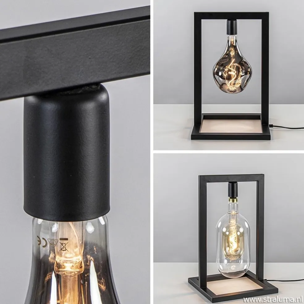 Zwarte tafellamp frame excl. lichtbron