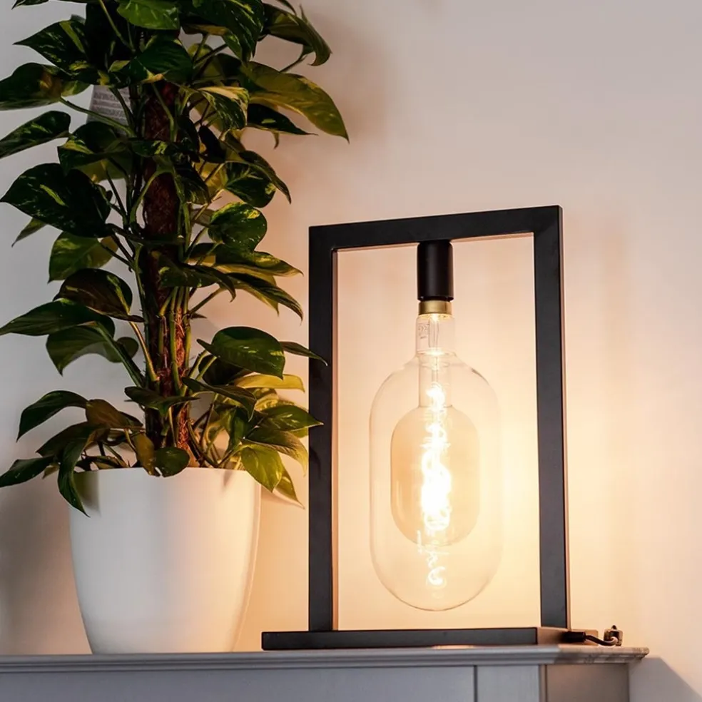 Zwarte tafellamp frame excl. lichtbron