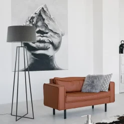 Zwarte vloerlamp modern frame excl. kap