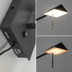 Zwarte wandlamp inclusief dimbaar LED en verstelbare arm
